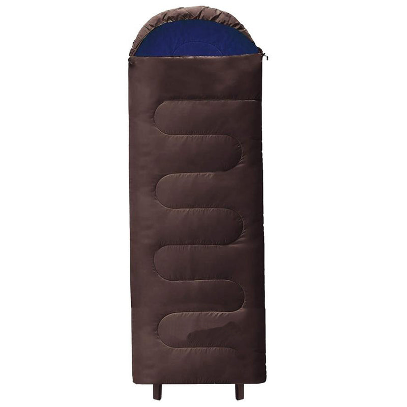 Sac de dormit tip mumie, cu geanta de transport, 220x80cm, 0-15grade, maro