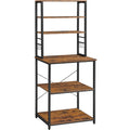 VASAGLE Raft de bucatarie, spatiu cuptor cu microunde, 6 rafturi, 40x60x167cm, maro rustic si negru