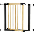 Poarta de siguranta Safety Gate pentru scari, ajustabila, din lemn cu structura otel, 75-82cm, negru maro