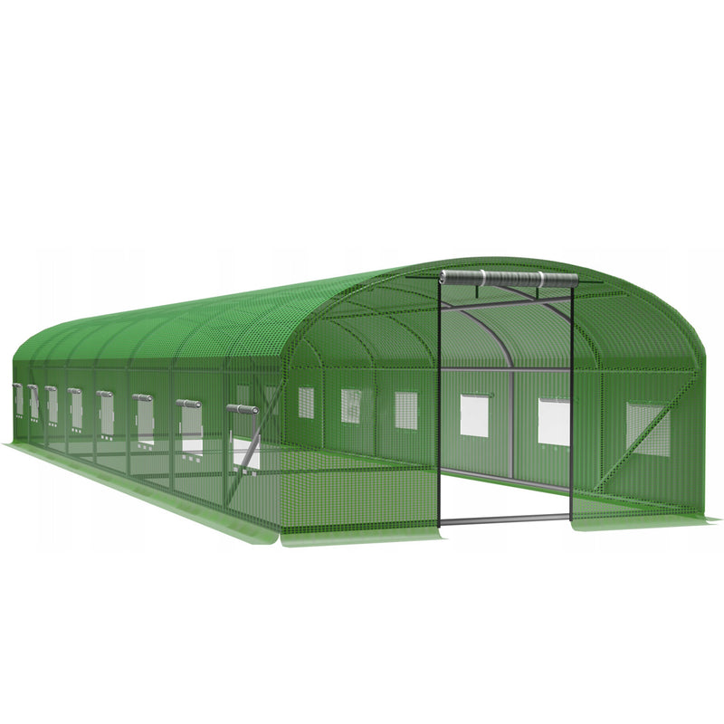 Sera de gradina, tip tunel cu cadru metalic, 400x1000cm, verde, 40mp