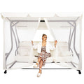 Balansoar leagan pat 4 persoane Sersimo Tenerife, cu plasa anti-insecte, sarcina 320kg
