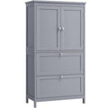 VASAGLE Dulap de baie, din MDF, cu 2 sertare si 2 usi, raft reglabil, 30x60x110cm, gri