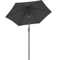 SONGMICS Umbrela de gradina 200 cm, inclinare dubla 30°, poliester UPF 50+, cadru metalic, gri