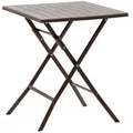Masa de plastic pliabila, pentru gradina sau balcon, 62x62x73cm, maro imitatie lemn