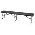 Set masa cu 2 banci pliabile tip valiza pentru gradina, camping sau evenimente, 180x70x74cm, negru