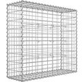 SONGMICS Cos de gabioane pentru pietre, otel galvanizat, 100x90x30cm, argintiu