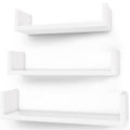 SONGMICS Rafturi plutitoare de perete, set 3 bucati, MDF, 30, 35 si 40 cm, alb