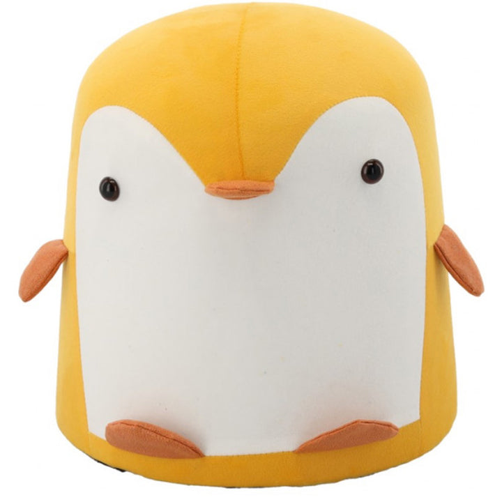 Taburet pentru copii, 28x34cm, maxim 50kg, model pinguin galben