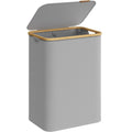 SONGMICS Cos de rufe textil, pliabil, cu 2 compartimente detasabile, 130L, 52x39x71 cm, gri