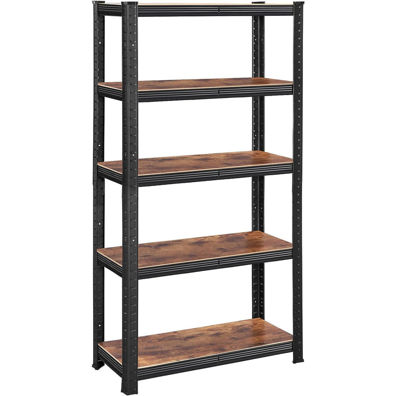 SONGMICS Raft cadru metalic modular pentru depozitare, 5 polite, 150x75x30cm, sarcina 650 kg, maro rustic