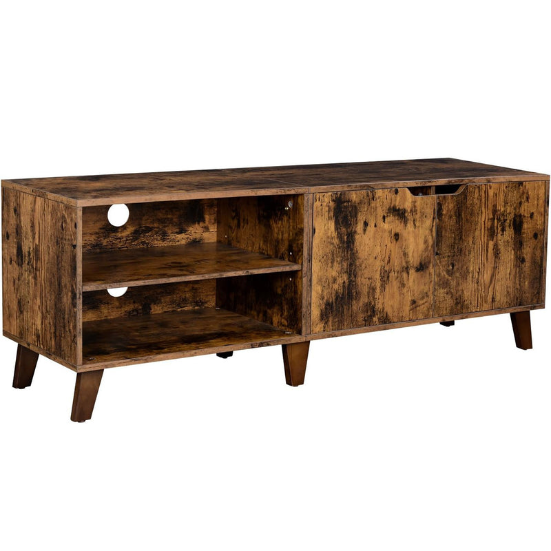 VASAGLE Comoda pentru TV, cu 2 usi si 2 rafturi deschise, 40x140x50cm, maro rustic