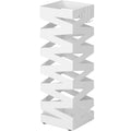 SONGMICS Suport metalic pentru umbrele, cu carlige si tava de picurare, 15x15x49cm, alb