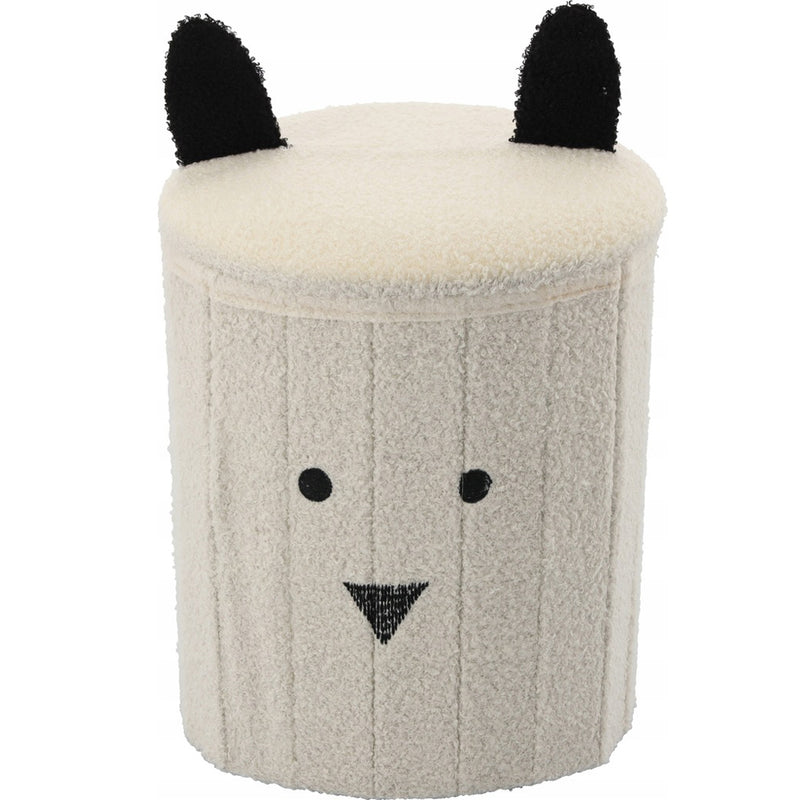 Taburet pentru copii, pliabil cu spatiu depozitare, 80kg, 28×34 cm, bej