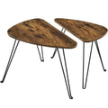 VASAGLE Set de 2 mese de cafea, stil industrial, 60x38x48cm si 52x32x43cm, maro rustic si negru