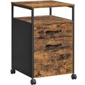 VASAGLE Dulap mobil tip rollbox pentru birouri, cu 2 sertare, stil industrial, 44x42x67cm, maro rustic