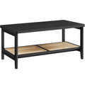 VASAGLE Masuta de cafea, din MDF, cu spatiu de depozitare pe 2 nivele, 55x100x45 cm, negru