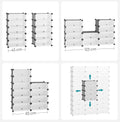 SONGMICS Dulap de depozitare pantofi modular, configurabil cu 10 compartimente, 43x31x173 cm, gri
