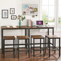 VASAGLE Masa de bar inalta, cadru metalic, design industrial, 100x40x90cm, maro rustic