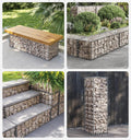 SONGMICS Cos de gabioane pentru pietre, otel galvanizat, 100x30x30cm, argintiu