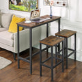 VASAGLE Masa de bar inalta, cadru metalic, design industrial, 100x40x90cm, maro rustic
