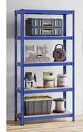 SONGMICS Raft de depozitare metalic, cu rafturi din PAL, 5 polite, max. 600 kg, 200x100x50cm, albastru
