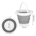 Lighean pliabil, rotund, din plastic si silicon, 31x24cm, 10litri, gri