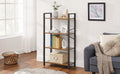 VASAGLE Biblioteca cu 4 etaje din lemn, cadru otel, stil industrial, 66x30x120cm, maro rustic