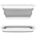 Lighean pliabil, dreptunghiular, din plastic si silicon, 40x29x15cm, 8.5litri, gri