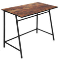 Birou tip masa laterala, cu cadru din otel, 50x100x76 cm, industrial, maro