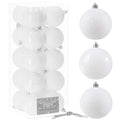 Set globuri de Craciun, 20 bucati, 6cm, alb perlat