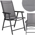 Scaun de gradina metalic, pliabil, 95x57x66cm, maxim 150kg, gri