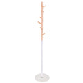 Cuier tip pom din metal, baza marmura, 6 agatatoare, 172cm, alb si maro