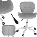 Scaun de birou ergonomic, tapitat cu catifea, 120kg, gri