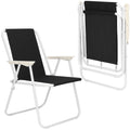 Scaun de plaja Sersimo, pliabil, 100kg, 52x73cm, negru alb