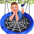 Leagan tip cuib Spider, 100cm, inaltime reglabila, 150 kg, Albastru Negru