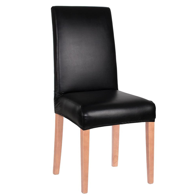Husa universala pentru scaun, marime universala, poliester si spandex, 45 x 60 cm, imiatie piele negru