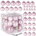 Set globuri de Craciun, 37 bucati, 3-8cm, roz