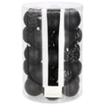 Set globuri de Craciun, 30 bucati, 8cm, 6 modele, negru