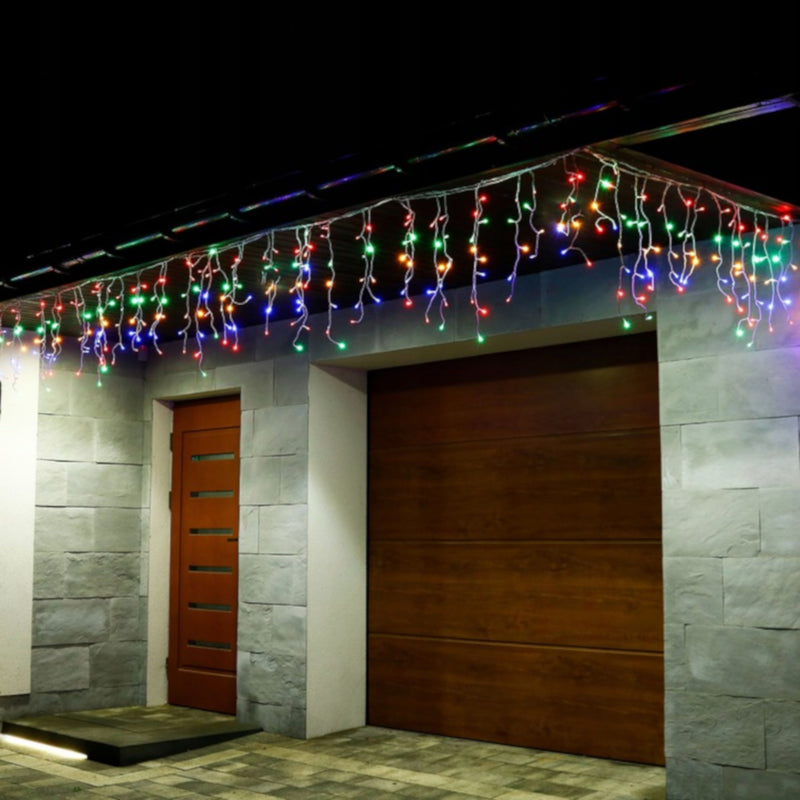 (DL) Ghirlanda luminoasa tip perdea 500 LED-uri, 20m, pentru interior/exterior, iluminare multicolora