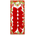 Set 6 ornamente pentru bradul de Craciun, fundita, 8cm, rosu