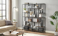 VASAGLE Biblioteca cu forma geometrica, pe 6 nivele, stil industrial, 30x80x180cm, maro rustic si negru