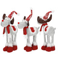 Figurina Craciun, Ren, picioare telescopice, iluminare LED, 61cm