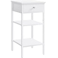 VASAGLE Noptiera cu sertar pentru dormitor, design scandinav, 35x35x70cm, alb