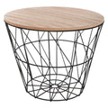 Masuta cafea rotunda Atmosphera Kumi, 38x30 cm, negru