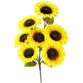 Buchet de flori artificiale din poliester, 2 fire de floarea soarelui, 57cm