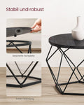 VASAGLE Set de 2 mese de cafea, stil industrial, 50x40cm si 40x36cm, negru