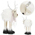Figurina Craciun, Ren alb cu fular, inaltime 48cm