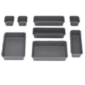 Organizator sertar bucatarie, 8 piese, gri
