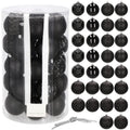 Set globuri de Craciun, 30 bucati, 8cm, 6 modele, negru