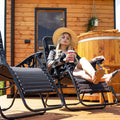 Sezlong scaun pliant plaja sau gradina, Siesta, gravitatie zero, cu tetiera, 175x67x110 cm, negru